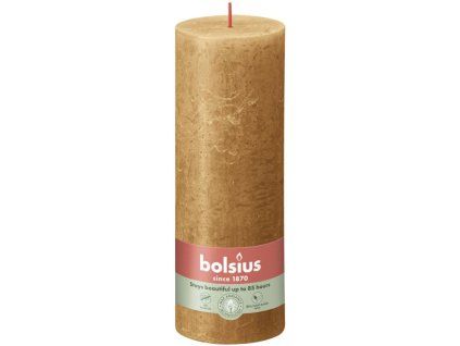 Bolsius Rustic Shine Válec 68×190 mm – Spice Brown (hnědá)