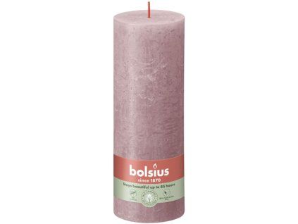 Bolsius Rustic Shine Válec 68×190 mm – Ash Rose (růžová)