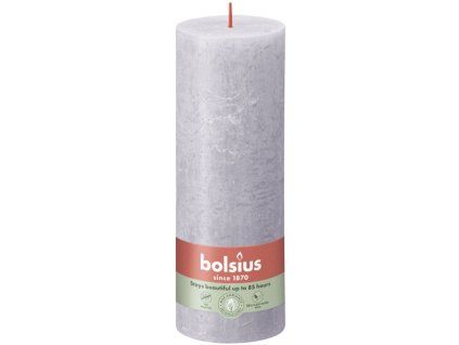 Bolsius Rustic Shine Válec 68×190 mm – Frosted Lavender (fialová)