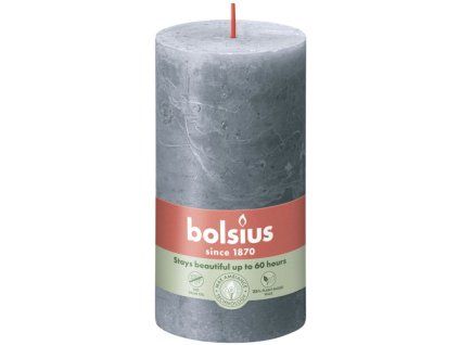 Bolsius Rustic Shine Válec 68×130 mm – Slate Blue (modrá)