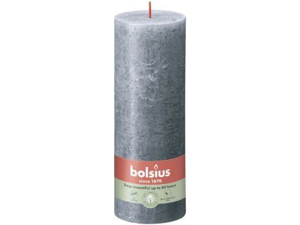 Bolsius Rustic Shine Válec 68×190 mm – Slate Blue (modrá)