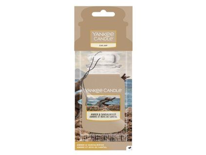 YANKEE CANDLE AMBER & SANDALWOOD VŮNĚ DO AUTA - PAPÍROVÁ AUTO VISAČKA