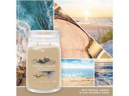 YANKEE CANDLE AMBER & SANDALWOOD SIGNATURE STŘEDNÍ