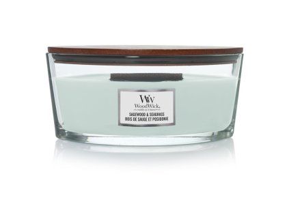 WoodWick Sagewood & Seagrass svíčka loď