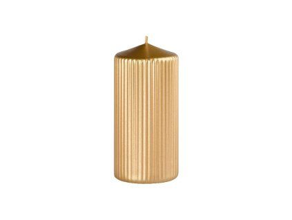 Rýhovaná válec Metal zlatá 65x140mm