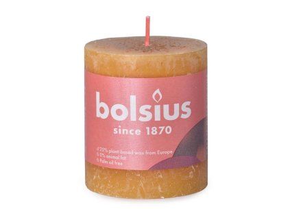 Bolsius svíčka válec Rustic Shine Honeycomb Yellow žlutá 68x80mm