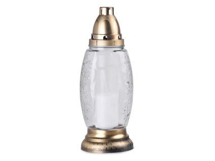 Hřbitovní sklo 28,5 cm vklad 100g 36h. větvička