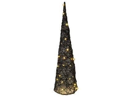 LED dekorace kov černý kužel 160x600mm s časovačem