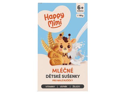 Happy Mimi sušenky s mlékem 120g 6m+