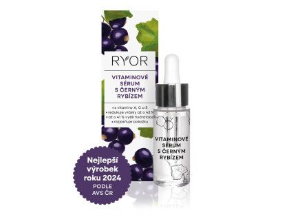17804 vitaminove serum s cernym rybizem krabicka s kapatkem s odrazem bile pozadi oceneni