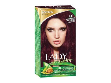 Barva na vlasy LADY in Color, 6.6 Tmavá mahagonová