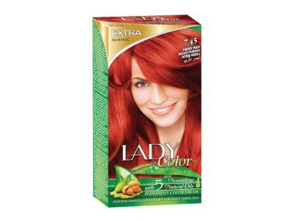 Barva na vlasy LADY in Color, 7.45 Ohnivá červená