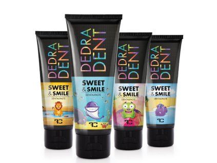 Přírodní dětská zubní pasta SWEET & SMILE se žvýkačkovou příchutí | ochrana mléčných zubů | DEDRA DENT