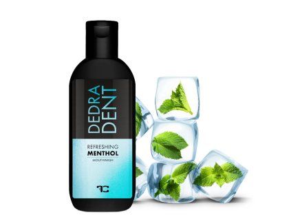 DEDRA DENT | přírodní bylinná ústní voda REFRESHING MENTHOL s kyselinou hyaluronovou & stévií | hydratace & svěží dech