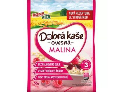 BONAVITA Dobrá kaše ovesná malina 55 g