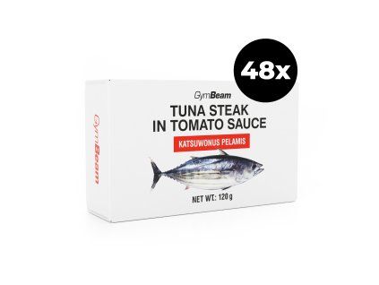 tuna steak in tomato sauce 48x120 g gymbeam 03