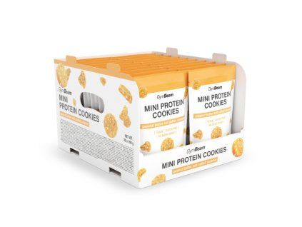 mini protein cookies peanut butter and salted caramel 20x100 g gymbeam