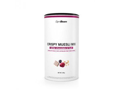crispy muesli mix white chocolate fruits 420 g gymbeam