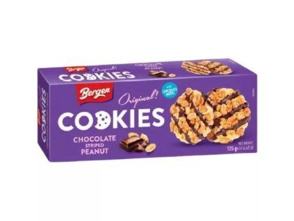 Bergen cookies chocolate striped peanut 125g