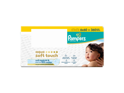 Pampers wipes (6x60ks/fol) AqSoft touch