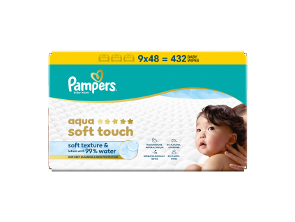 Pampers wipes (9x48/fol)  AqSoft touch