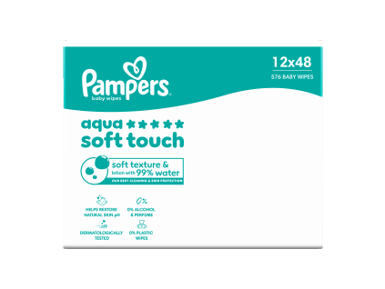 Pampers wipes (12x48/fol)  AqSoft touch