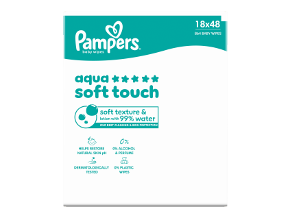 Pampers wipes (18x48/fol) AqSoft touch