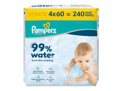 Pampers wipes (4x60/fol) Aqua zero plast