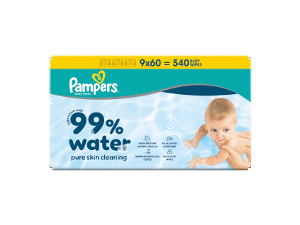 Pampers wipes (9x60/fol) Aqua zero plast