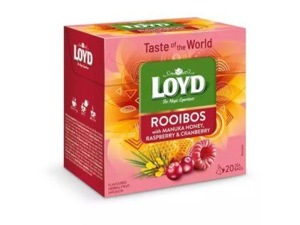 Loyd Tea pyramida world rooibos s manukou, medem, malinami a brusinakmi 34g