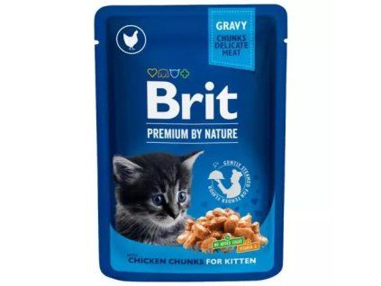 Brit Premium kapsičky chicken chunks for kitten 100g