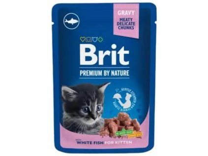 Brit Premium kapsičky white fish for kitten 100g