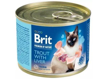 Brit Premium konzervy trout with liver 200g
