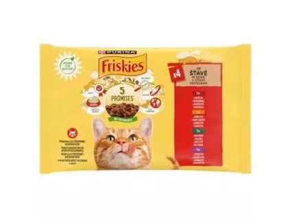 Friskies kapsička mp kuře/hovězí/jehněčí/kachna @4x85g