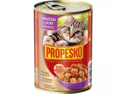 Propesko kousky hovězí + játra v omáčce 415g