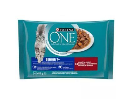 Purina One kapsičky mp senior 7+ minifiletky hovězí @4x85g