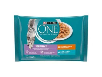 Purina One kapsičky mp sensitive minifiletky kuřecí @4x85g