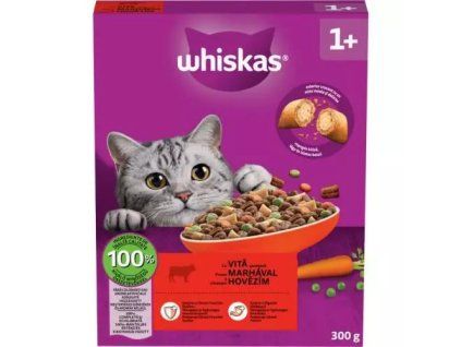 Whiskas granule s hovězím 300g
