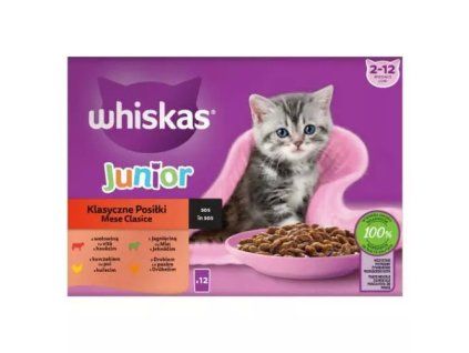 Whiskas kapsička mp junior mixovaný výběr ve šťávě @12x85g