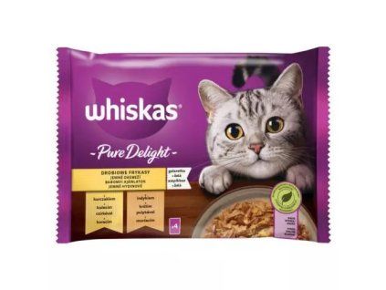 Whiskas kapsička mp pure delight drůbeží výběr v želé @4x85g