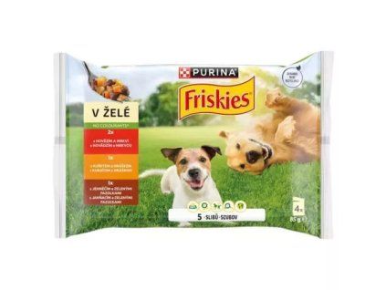 Friskies kapsička mp adult hovězí/kuře/jehněčí v želé @4x85g