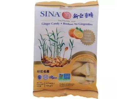 SINA zázvorové bonbony s pomerančovou příchutí 125g