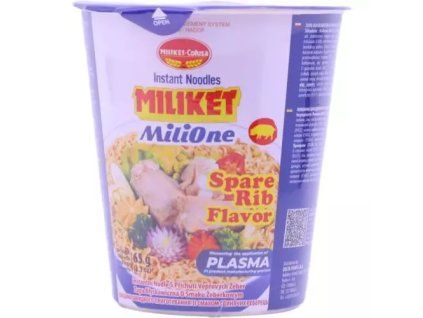 MILIKET instantní nudle v misce s příchutí žeber 65g