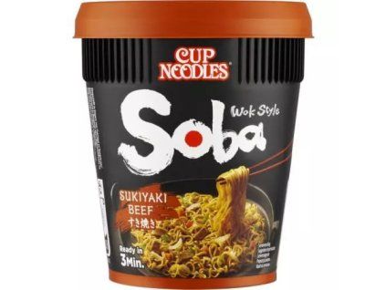 Nissin soba nudle sukiyaki beef v kelímku 89g