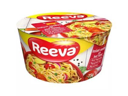 REEVA instantní nudle v misce s hovězí příchutí 75g (MY BO)