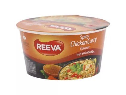 REEVA instantní nudle v misce s kuřecí pikantní kari příchutí 75g
