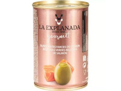 La Explanada zelené olivy plněné lososovou pastou 280g