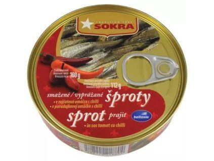 SOKRA rižské šproty smažené v tomatě s chilli kořením 160g