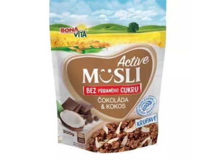 Bona Vita mysli crunchy bez cukru čokoláda a kokos 300g