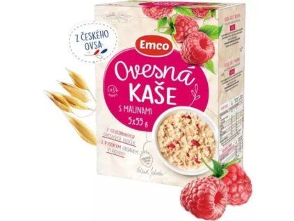 Emco ovesná kaše s malinami 55g